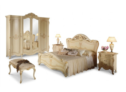 Bed wood bedroom set furniture modern luxury beds new 2x bedside table 3 pcs