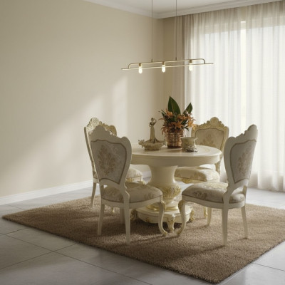 Luxury Round Table Solid Wood Italian Dining Room Tables Round Furniture Dining Table New