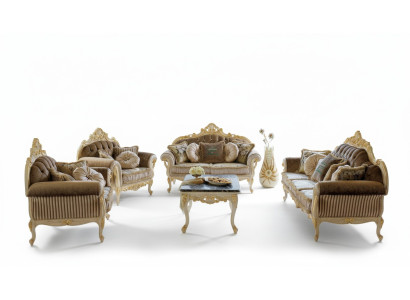 Complete Set Sofa Suite 3 2 1 Seater + Coffee Table Design Couch 4-piece Fabric Sofa