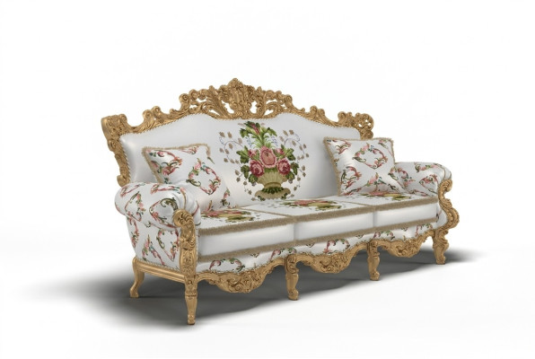 Classic design upholstered luxury seat sofa couch velvet fabric 3-seater new furniture