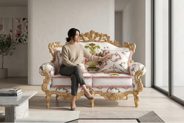 Classic Upholstery Couches Bench Sofa Sofas Furniture Sofa Two-Seater 2 Seats Italy
