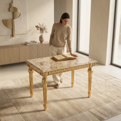 Side table bedroom side table classic design furniture wood gold new