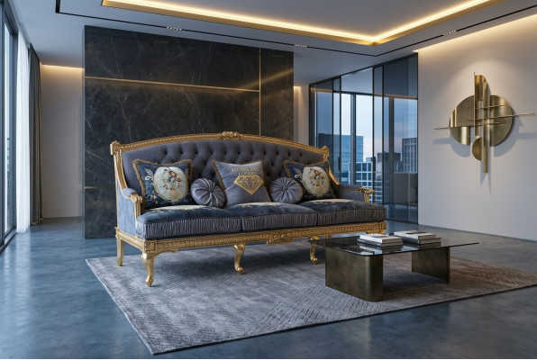 Design couch cushions sofa sofas 3-seat three-seater fabric sofa living room Italy