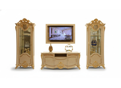 Design living wall sideboard 2x cabinet TV lowboard sideboard 3-piece set display cabinet