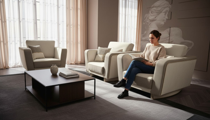 Furniture, furnishing, single-seater, relaxation club, recliner, luxury, armchair, design, chair, hotel, new.
