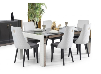 Design Luxury Dining Room Tables Italian Furniture Table Armchair 6x Chairs New