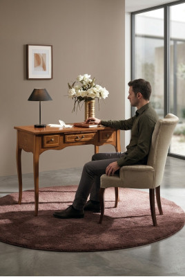 Office Desk + Chair Complete Set Furniture Tables Luxury Italy Table 2-piece Set.