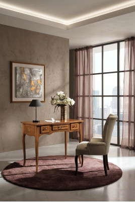 Office Desk + Chair Complete Set Furniture Tables Luxury Italy Table 2-piece Set.