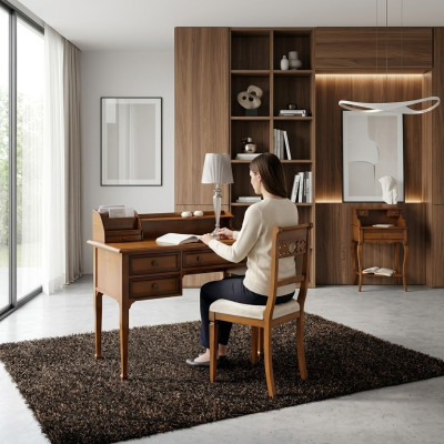 Wooden table chair tables 2-piece real wood office desk armchair table