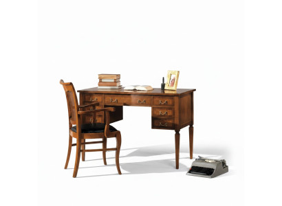 Desk and chair made of wood with armrests bookshelf office furniture design new