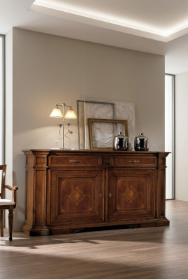 Luxury chest of drawers high cabinet sideboard cabinets wood brown Italian furniture
