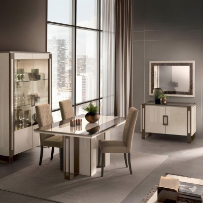 Dining room set 3-piece. Dining table, display cabinet, sideboard modern dining room furniture set Italy
