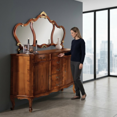 Brown dresser vanity dressing table vanity dresser mirror 7 drawers new