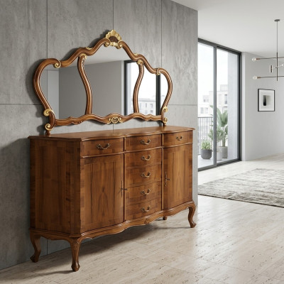 Brown dresser vanity dressing table vanity dresser mirror 7 drawers new