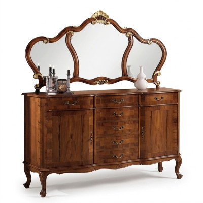Brown dresser vanity dressing table vanity dresser mirror 7 drawers new