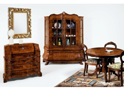 Complete set dining table 3 chairs dining room set display cabinet sideboard 6-piece set baroque