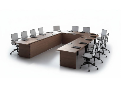 Conference table chairs group office furniture Italy office desk meeting table 7-piece set.