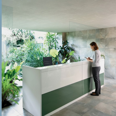 Reception counter, work desk, reception, office furniture, reception desk, office, new.
