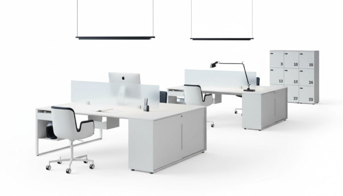 Desk Worktable Computer Desk Double Desk with Drawer