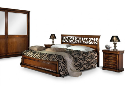 Luxury Bed Wood Bedroom Set Beds 2x Nightstand Console Side Table 3-piece Set