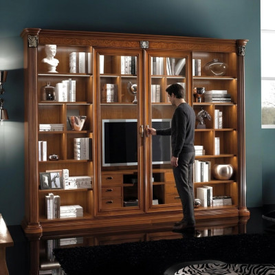 Cabinet display case wood living room furniture TV wall unit design living room display cases