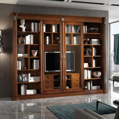 Cabinet display case wood living room furniture TV wall unit design living room display cases