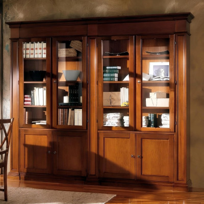 Living room cupboard shelf bookshelf wood office cabinet cabinets display case Italy