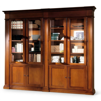 Living room cupboard shelf bookshelf wood office cabinet cabinets display case Italy