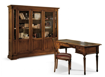 Office set wood table chair bookcase desk shelf cabinets 3-piece set new