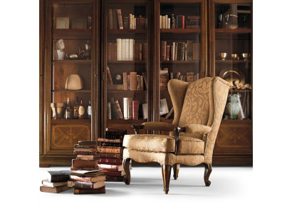 Armchair Library Reading Chair Wingback Armchair Sofa Upholstery Italian Furniture Luxury