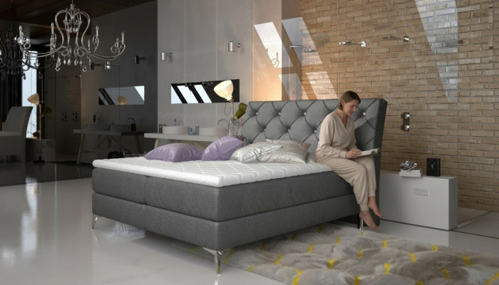 Designer bed bedroom beds textile hotel upholstery chesterfield box spring