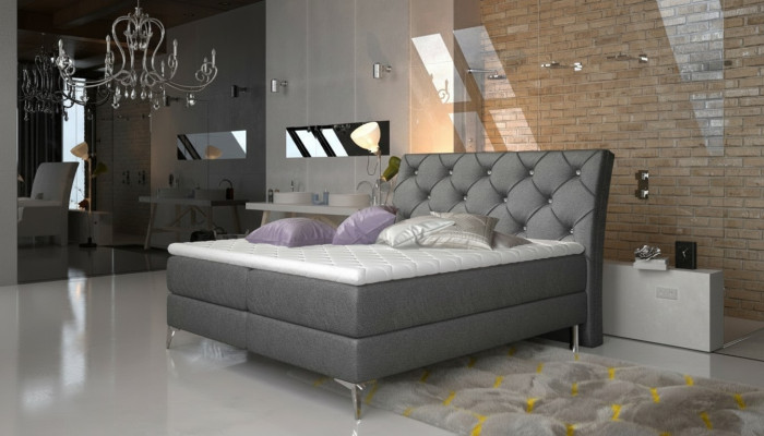 Designer bed bedroom beds textile hotel upholstery chesterfield box spring