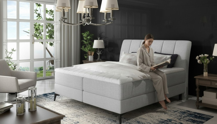 Upholstered bed, beds, bed upholstery designer, hotel double, decor, luxury design.