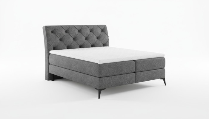 Chesterfield Silver Upholstered Bed Double Bed Big XXL Designer Luxury