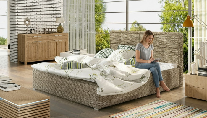 Designer bed bedroom, beds, textile, hotel, luxury, upholstery, robust