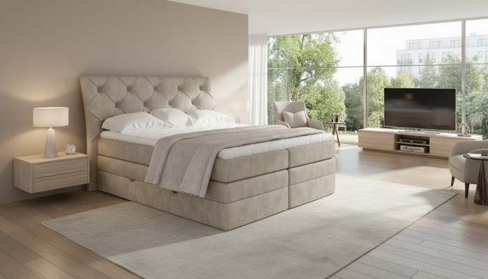 Luxury bedroom bed upholstery Chesterfield box spring luxury double hotel
