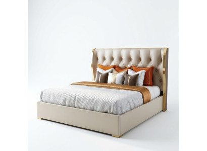 Designer double bed hotel luxury bedroom 180/200x200cm leather
