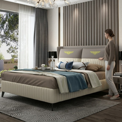 Designer double bed hotel luxury bedroom 150/180x200cm leather new