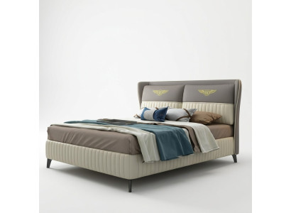 Designer double bed hotel luxury bedroom 150/180x200cm leather new