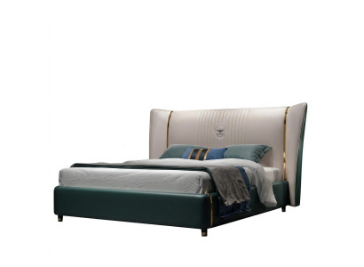 Luxury bedroom double bed 180/200x200cm leather metal new