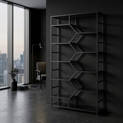 Metal Shelf Room Divider Designer Luxury Shelves Loft Style Cabinet Black
