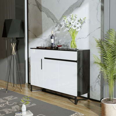 Sideboard cupboard highboard cabinet buffet 3 doors 2 drawers