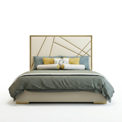 Designer double bed hotel decor luxury bedroom 180/200x200cm leather