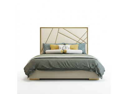 Designer double bed hotel decor luxury bedroom 180/200x200cm leather