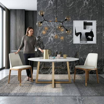 Design dining table round metal round tables living room luxury gold