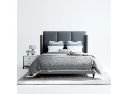 Luxury Leather Bed Metal Gold Design Beds Upholstered Hotel 180x200cm