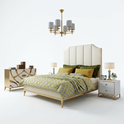 Bed Pillow Deco Design Luxury Double Hotel Beds Sleep Room Leather