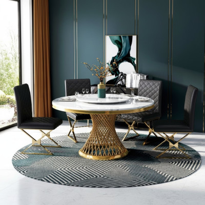 Design wood table round dining table round decor tables 130cm luxury class