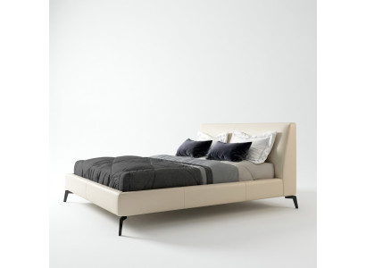 Double bed design bed leather upholstered bedroom marriage Italian