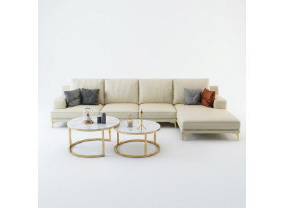 Designer sofa set couch corner sofa with ottoman upholstered living area